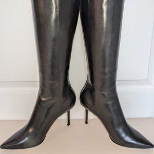 Brand NEW Black Leather Jimmy Choo Tall Dress Boots! Retail $1,050.